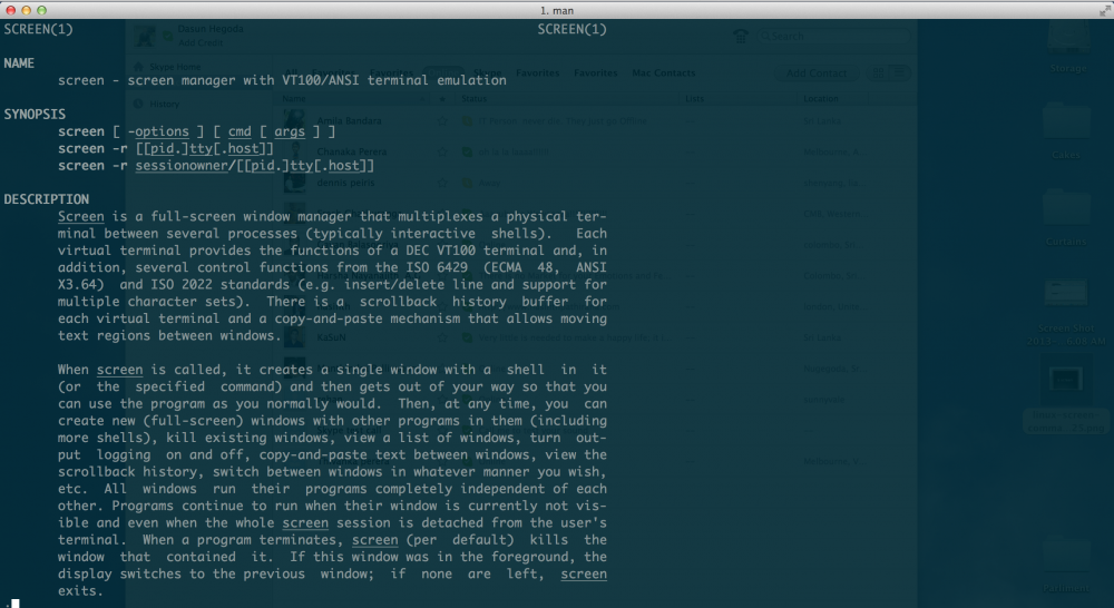 Unix Linux Mac Screen Command