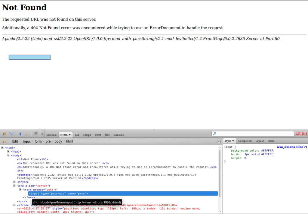 WSO Web Shell - Password Field