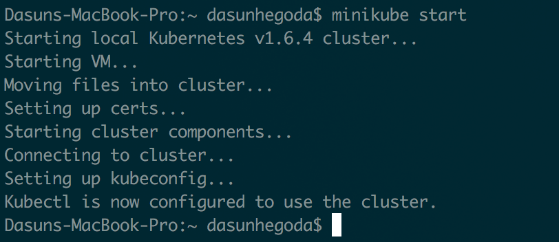 kubernetes minikube start o/p